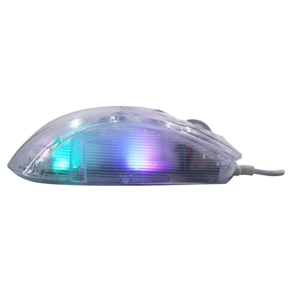 Mouse gamer TEROS TE-1216G, 2 botones, RGB, transparente - Imagen 2