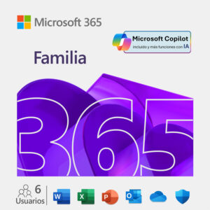 Licenciamiento Virtual (ESD) Microsoft 365 Familia (Licencia de 12 meses / 1 a 6 usuarios)