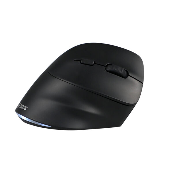 Mouse Teros TE-5169N, Inalámbrico Doble Modo: 2.4G+Bluetooth, 2400 DPI, Vertical, Negro - Imagen 4