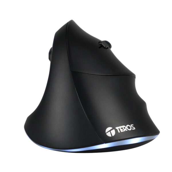 Mouse Teros TE-5169N, Inalámbrico Doble Modo: 2.4G+Bluetooth, 2400 DPI, Vertical, Negro - Imagen 7