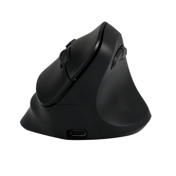 Mouse Teros TE-5169N, Inalámbrico Doble Modo: 2.4G+Bluetooth, 2400 DPI, Vertical, Negro - Imagen 2