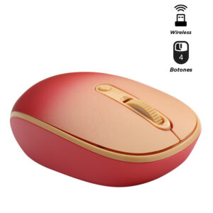 Mouse óptico inalámbrico TEROS TE-1223S, 800-1200-1600 DPI, receptor USB, 4 botones