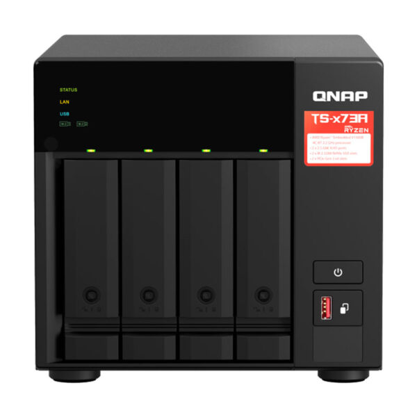 Servidor NAS QNAP TS-473A, AMD Ryzen V1500B/2.2GHz, 8GB DDR4 SODIMM, Bahias: 4 x 3.5" SATA - Imagen 3