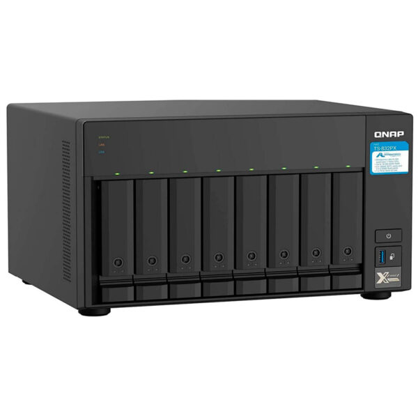 Servidor NAS QNAP TS-832PX-4G, ARM Cortex-A57 4C/1.7GHz, 4GB DDR4, Bahias: 8 x 3.5" SATA - Imagen 2