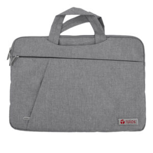 Maletín gris TEROS TE-9019S para notebooks de hasta 15.6", poliéster, gris