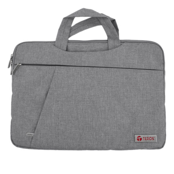 Maletín gris TEROS TE-9019S para notebooks de hasta 15.6", poliéster, gris