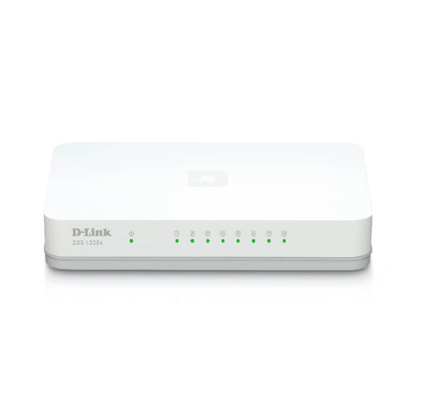 Switch D-Link DGS-1008A, 8 RJ-45 10/100/1000 Mbps, MDI/MDIX, CSMA/CD.