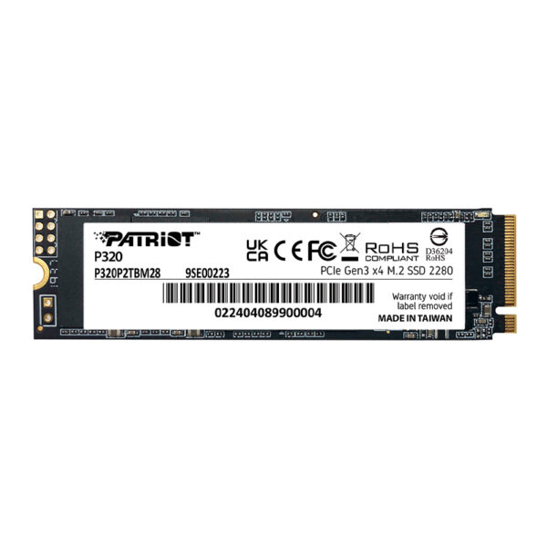 Unidad en estado sólido PATRIOT P320, 512GB, M.2 2280 PCIe Gen 3 x4 NVMe 1.3