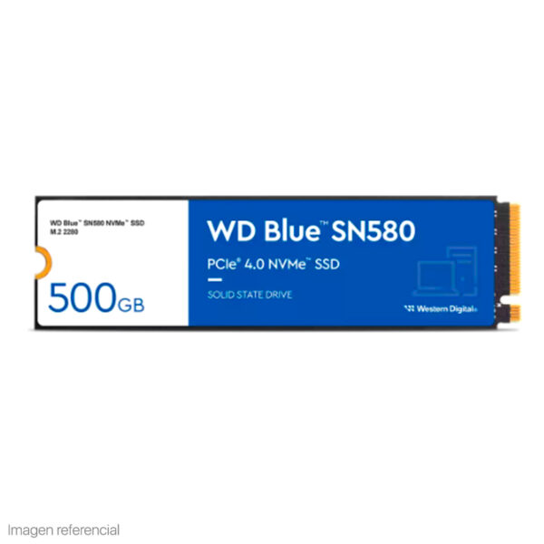 Unidad en estado solido Western Digital Blue SN580 NVMe 500GB M.2 2280 PCIe Gen4 NVMe 1.4b
