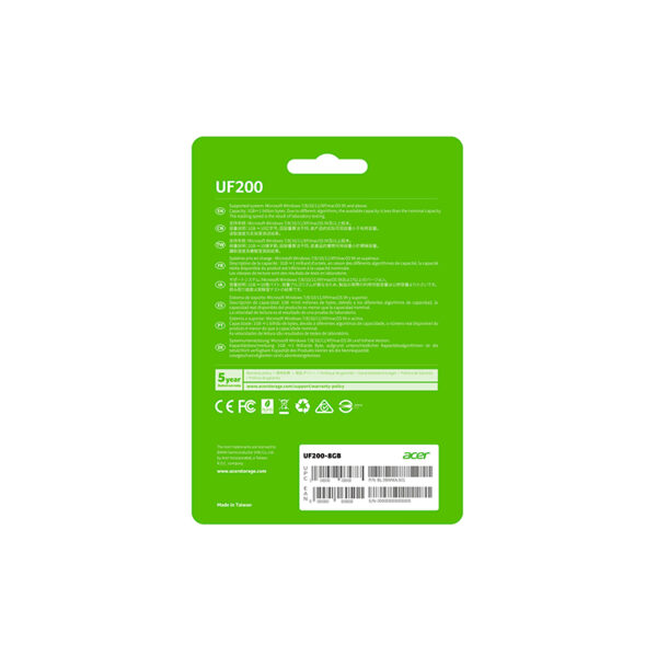 Memoria Flash USB Acer UF200-8GB, Interfaz USB 2.0 - Imagen 2