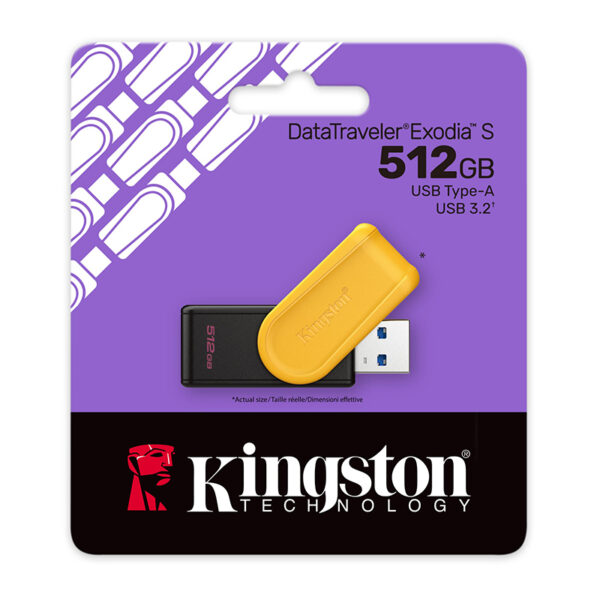 Memoria Flash USB Kingston DataTraveler Exodia S, 512GB, interfaz: USB 3.2 Gen 1, Amarillo - Imagen 4