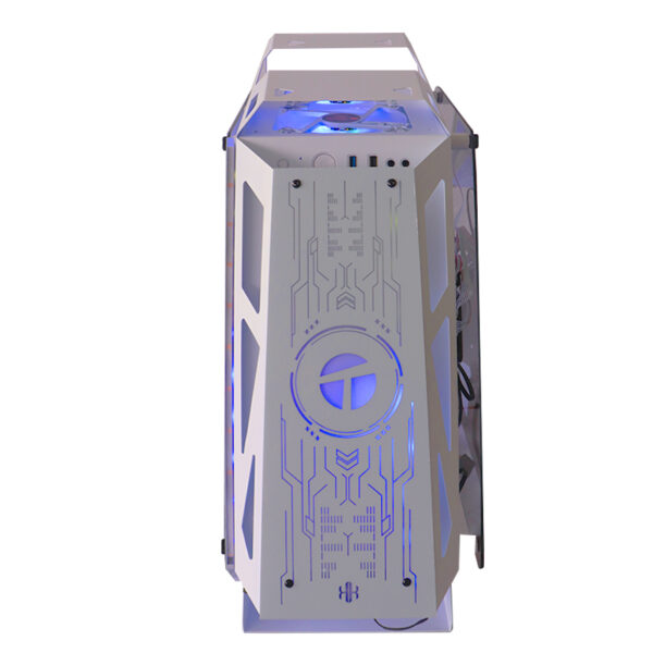Case gamer TEROS TE-1311G, Mid Tower, USB 3.0 / USB 2.0, audio, ventilador ARGB, blanco - Imagen 3