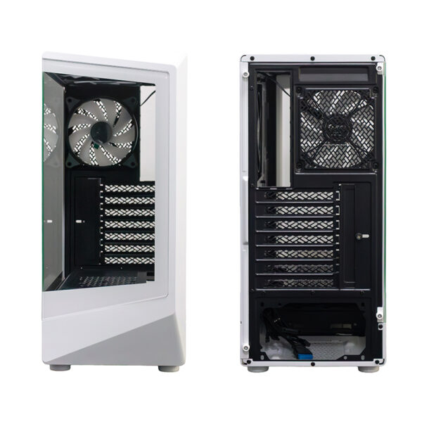 Case gamer TEROS TE-1322G, Mid Tower, USB 3.0 / USB 2.0, audio, ventilador ARGB, blanco - Imagen 4