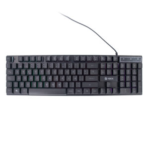 Teclado gamer TEROS TE-4072G, RGB, USB, negro