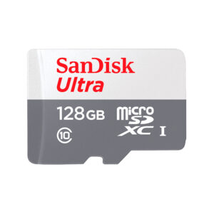 Memoria Flash microSDHC SanDisk Ultra, UHS-I, Class 10, 128GB, incluye adaptador SD.