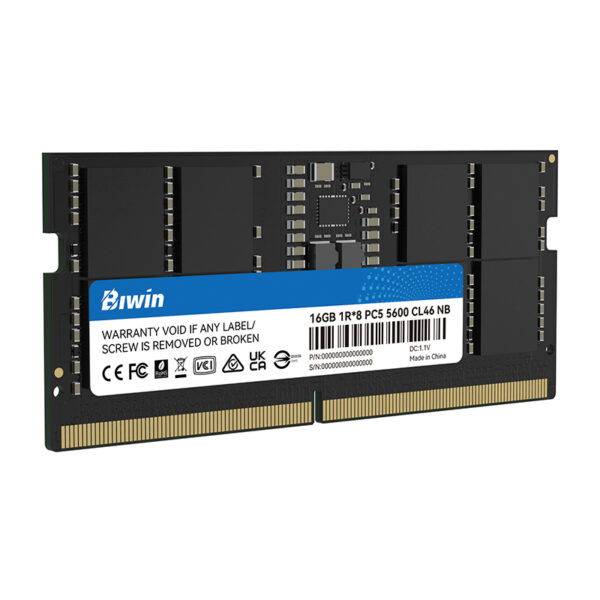 Memoria Biwin SODIMM, 16GB DDR5-5600, 1R*8, CL46, 1.10 V, 262 Pin - Imagen 2
