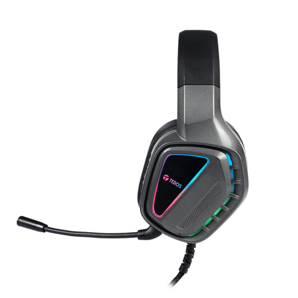 Auriculares gaming TEROS TE-8171N, estéreo, micrófono, luces RGB - Imagen 5