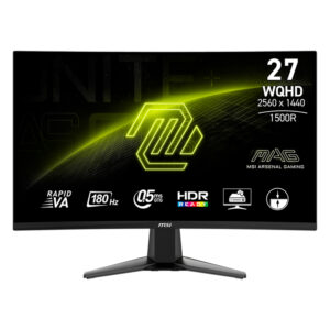 Monitor curvo gaming MSI MAG-27CQ6F, 27" WQHD Rapid VA, 180 Hz, 0.5 ms, HDMI, DP