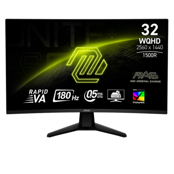 Monitor curvo gaming MSI MAG 32CQ6F 31.5"/WQHD Rapid VA/180Hz/HDMIx2/DPx1/Headphone-out x1