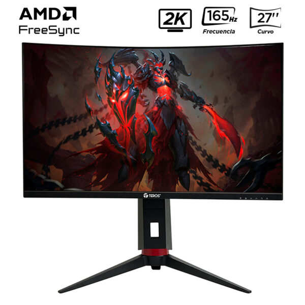 Monitor curvo TEROS TE-2767G, 27" QHD VA, 180 Hz, 1 ms, HDMI, DP, PIVOT