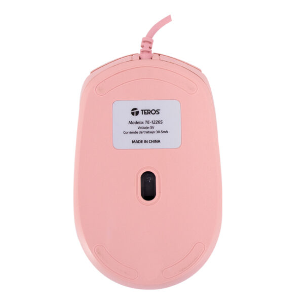Mouse óptico TEROS TE-1226S, 800-1200-1600 DPI, USB, 4 botones, color rosado - Imagen 5