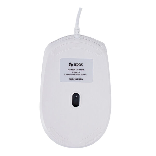 Mouse óptico TEROS TE-1225S, 800-1200-1600 DPI, USB, 4 botones, color blanco - Imagen 2