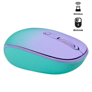 Mouse óptico inalámbrico TEROS TE-1224S, 1000 DPI, receptor USB, 4 botones