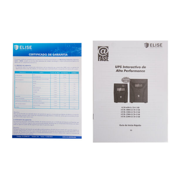 UPS Interactivo Elise Fase, AUR-1200-LCD-USB, 1200 VA / 600 W, Puerto inteligente USB-HID. - Imagen 2