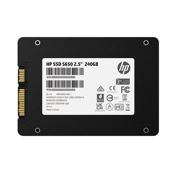 Unidad en estado solido HP SSD S650 2.5" 240GB SATA III 6Gb/s - Imagen 2