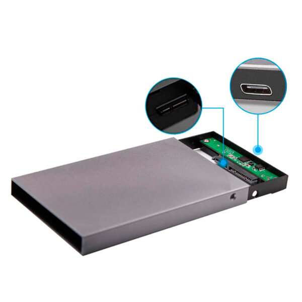 Enclosure SSK de Aluminio, USB-C 3.1 Gen 2-to-SATA (6Gb/s), soporta 2.5" HDD/SSD SATA - Imagen 2