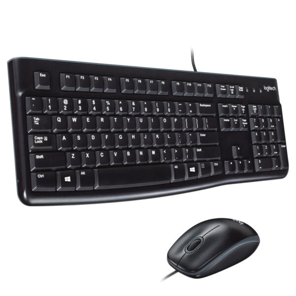 Kit Teclado y Mouse Logitech MK120, USB, Negro.