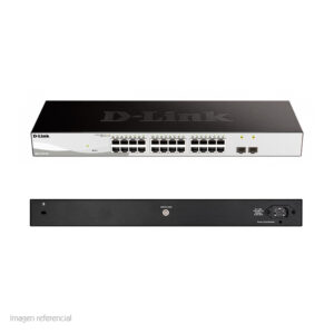 Switch D-Link DGS-1210 Series, Capa L2/L3, 24 RJ-45 GbE, 2 puertos SFP 1GbE.