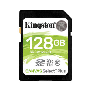 Tarjeta de Memoria Kingston 128GB SDXC Canvas Select Plus 100R C10 UHS-I U3 V30