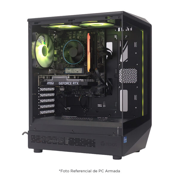 Case gamer TEROS TE-1321G, Mid Tower, USB 3.0 / USB 2.0, audio, ventilador ARGB, negro - Imagen 7