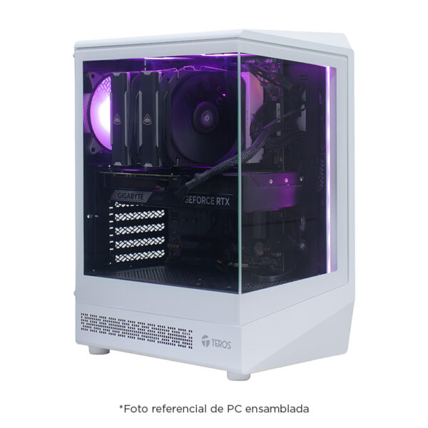 Case gamer TEROS TE-1322G, Mid Tower, USB 3.0 / USB 2.0, audio, ventilador ARGB, blanco - Imagen 7