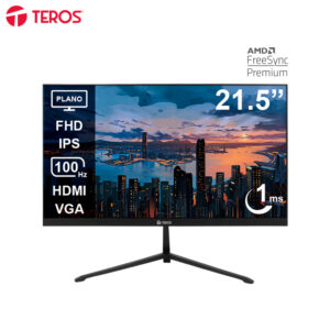 Monitor plano TEROS TE-2128S 21.5" FHD IPS 100Hz 1ms HDMI VGA negro