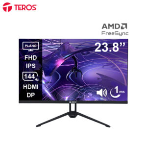 Monitor plano TEROS TE-2417S 23.8" FHD IPS 144Hz 1ms HDMI DP AUDIO OUT PARLANTES negro