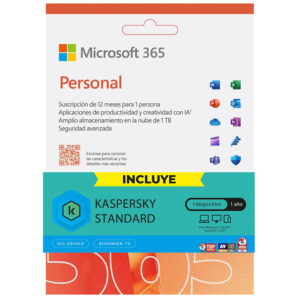 Lic. Virtual (ESD) (Kit Microsoft 365 Personal + Kaspersky) (Lic. de 12 meses / 1 usuario)