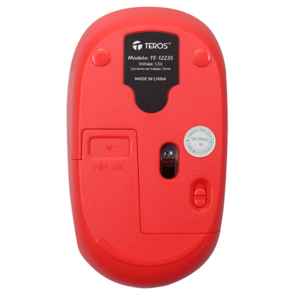 Mouse óptico inalámbrico TEROS TE-1223S, 800-1200-1600 DPI, receptor USB, 4 botones - Imagen 5