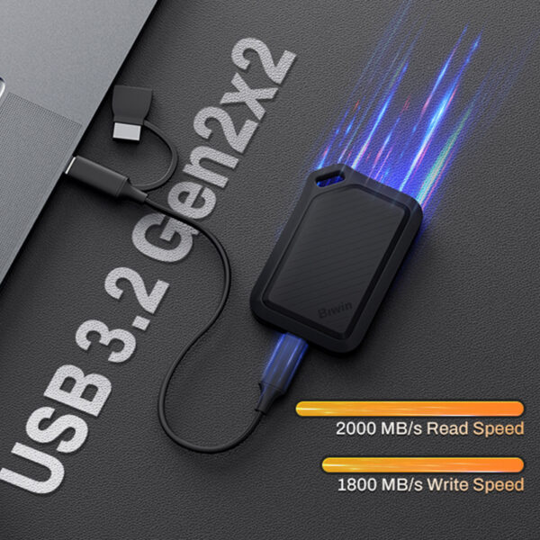 SSD Externo Biwin Amber PR2000 1TB, 2000MBs, Color negro. - Imagen 4